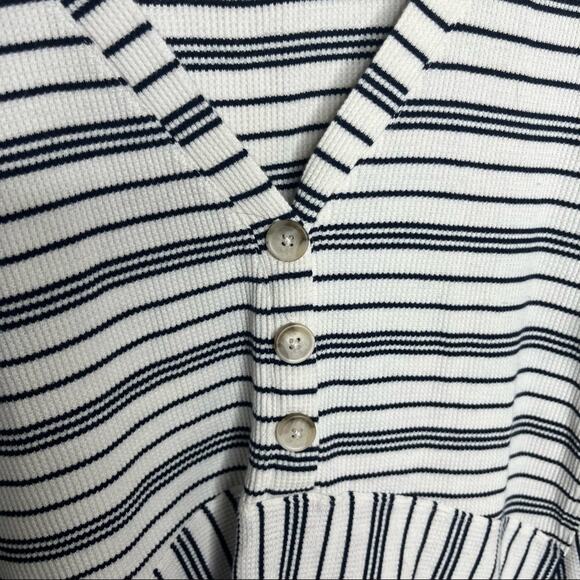 Anthropologie Maeve Eliza Striped Long Sleeve Peplum Henley Top Size Small - Picture 4 of 7